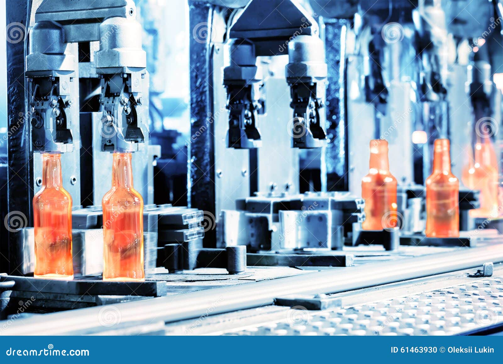 Manufacturing Process of Bottles Stock Photo Image of group, heat 61463930