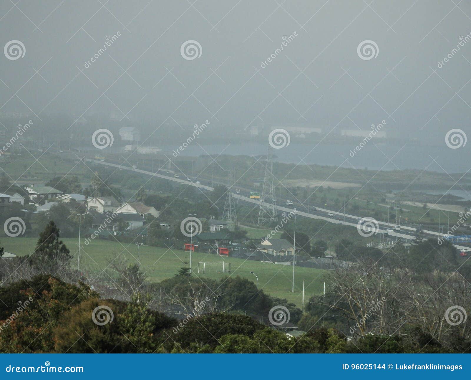 Manukau Harbor Fog stock photo. Image of cloud, panorama 96025144