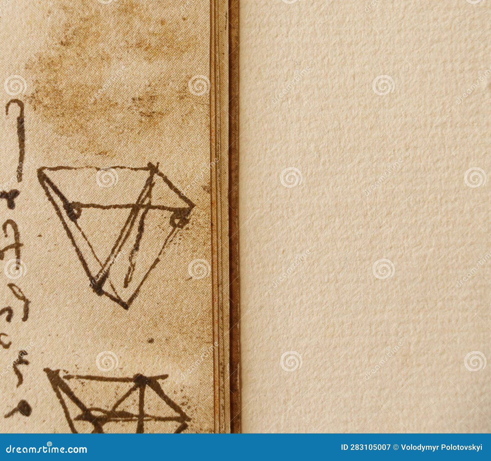 manuscript, drawings, blueprints by leonardo da vinci in the old book the codice sul volo, by e. rouveyre , 1901