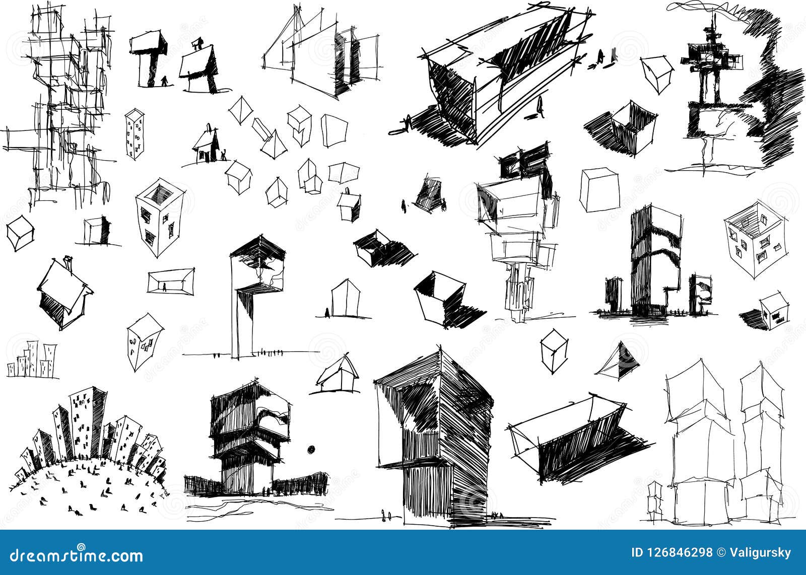 Architecture sketch in ink on paper - a Royalty Free Stock Photo from  Photocase