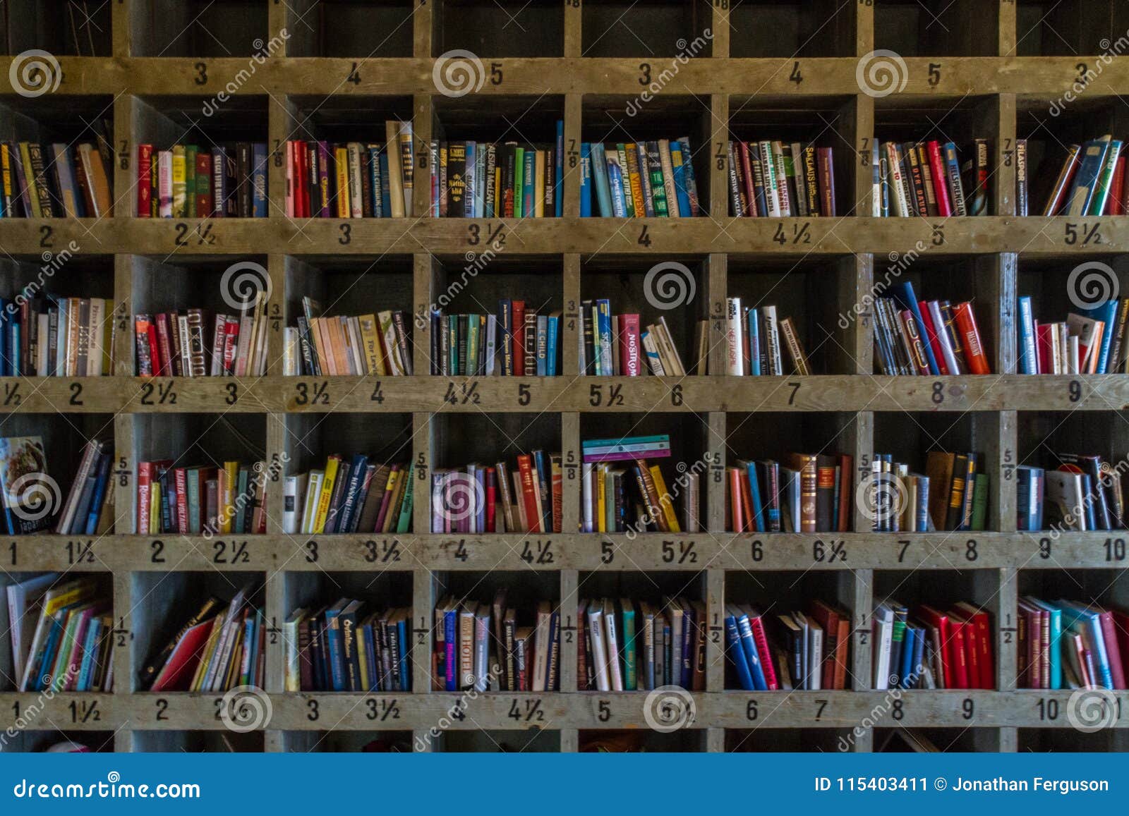 Many Books On A Large Bookshelf Editorial Photo Image Of Variety