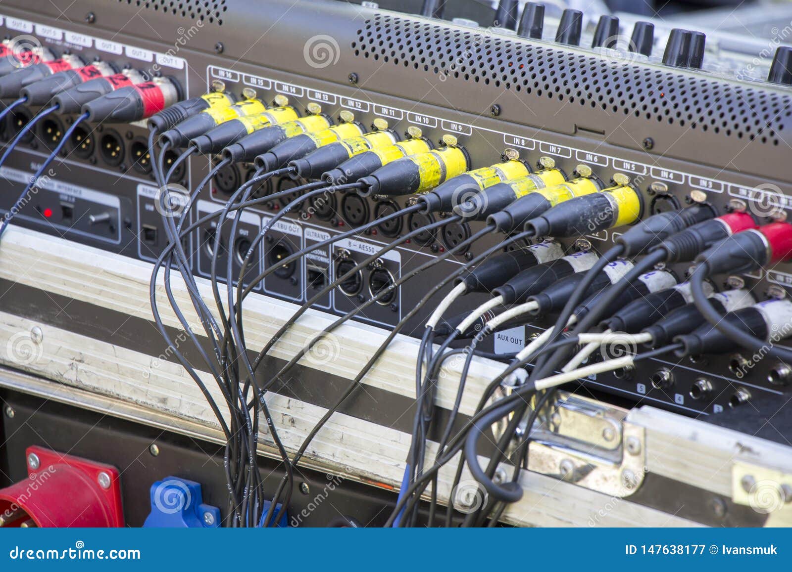 Cables Included in the Audio Mixer Stock Image Image of equipment