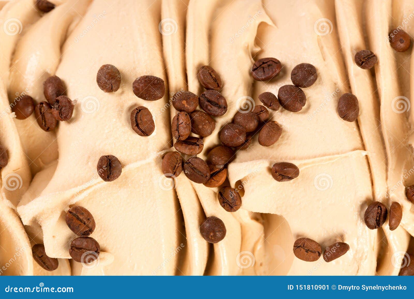 Many Coffee Beans on the Icecream. High Resolution Photo for