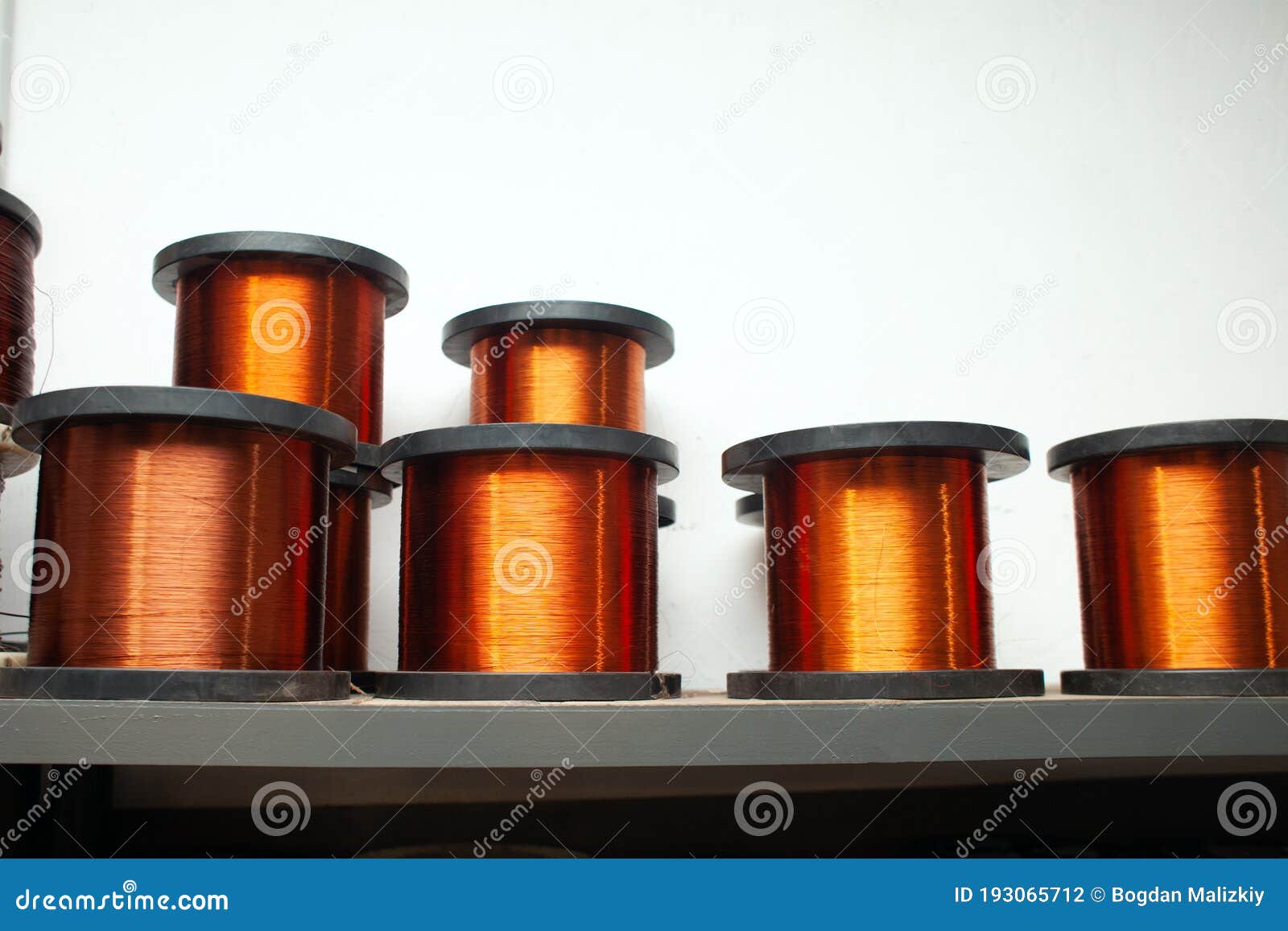 Many Coils of Copper Wire in the Production Winding Copper