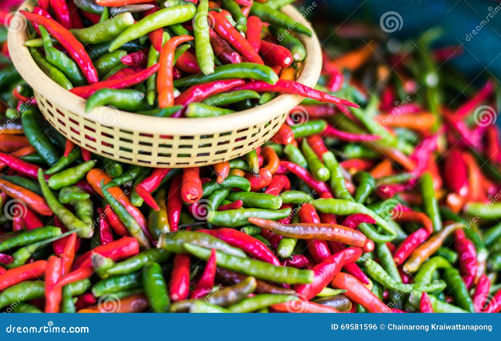 Many Color of Paprika in the Basket. Stock Photo Image of cook, macro 69581596