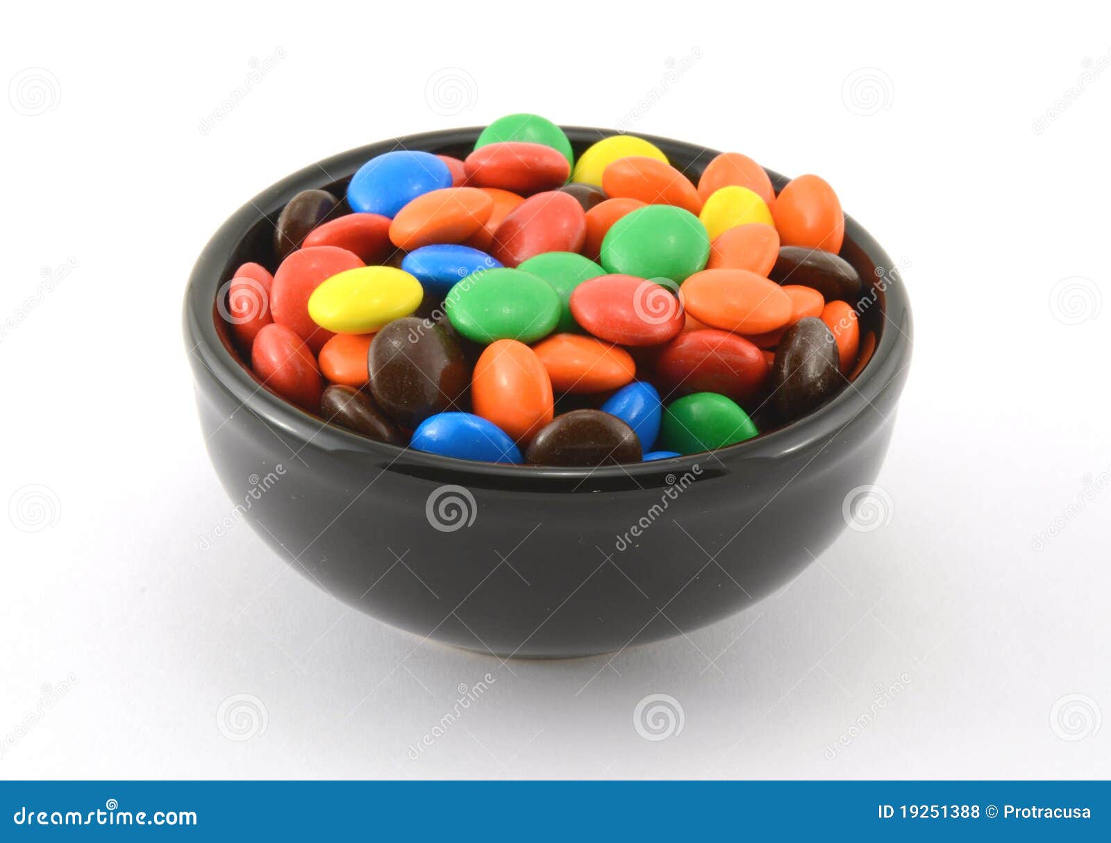 Many Colored Chocolate Candies in Black Bowl Stock Photo Image of