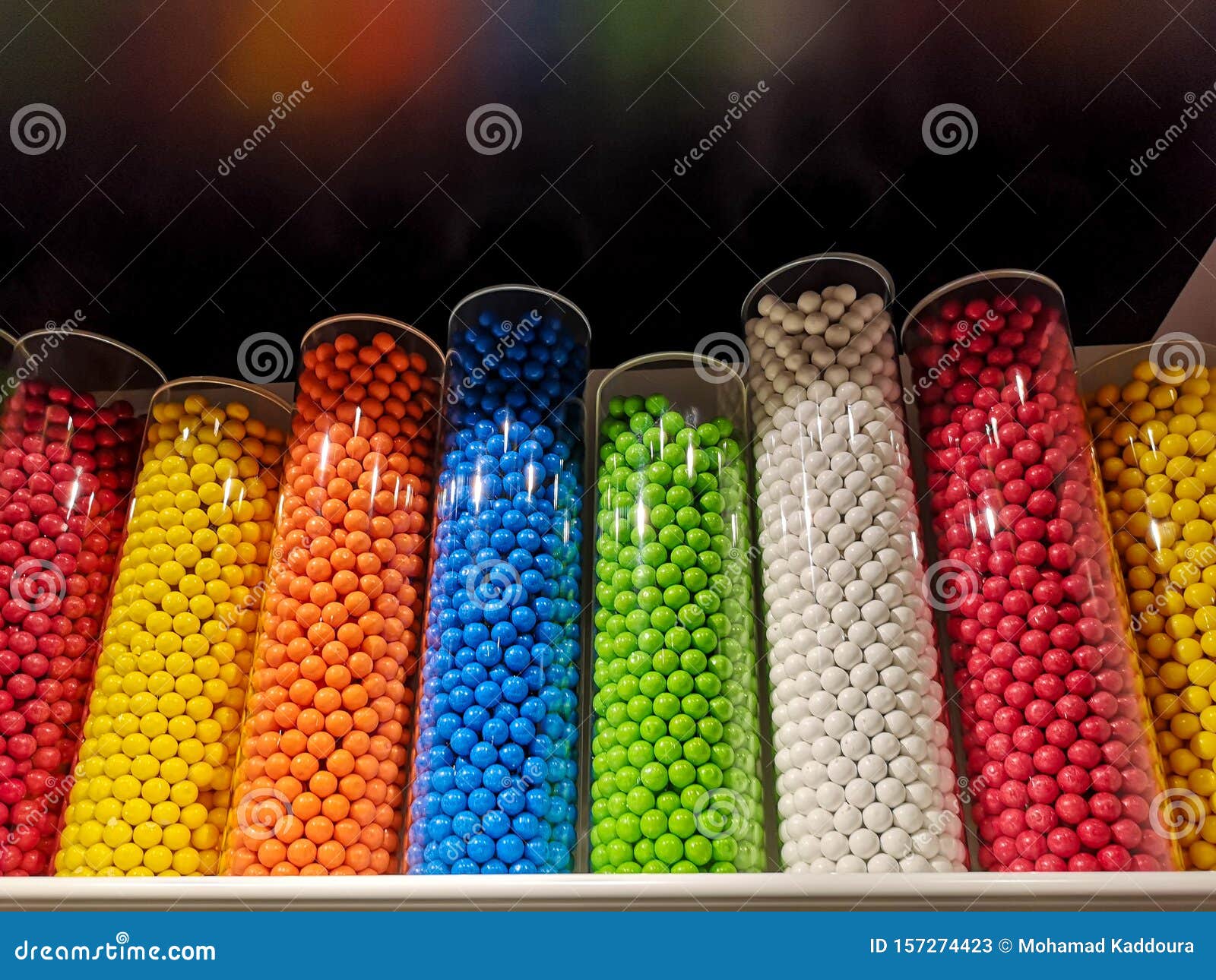 Many Colorful Candies Different Types Of Candy In A Jar Stock Image