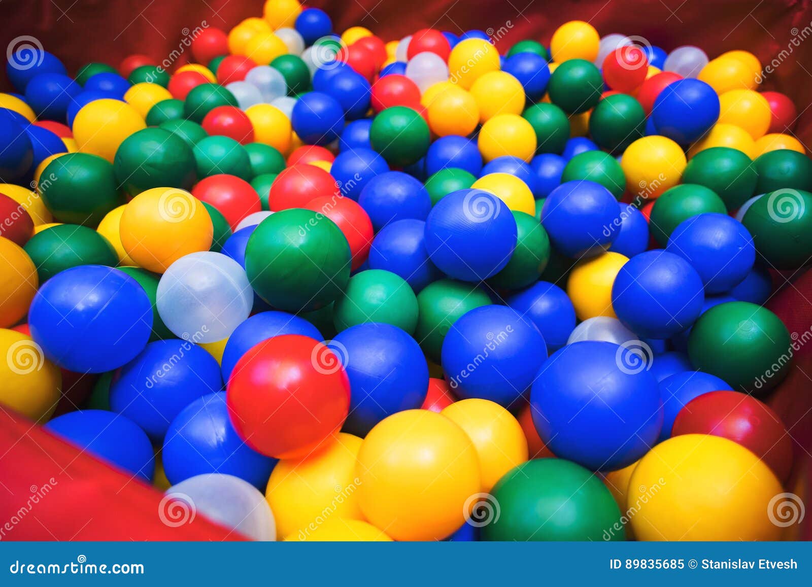Many Colour Plastic Balls from Children`s Small Town Stock Image