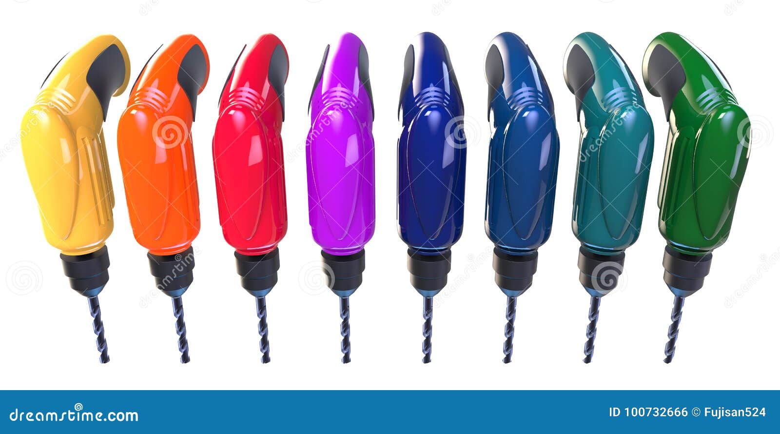 Many multicolored drills stock illustration. Illustration of isolated