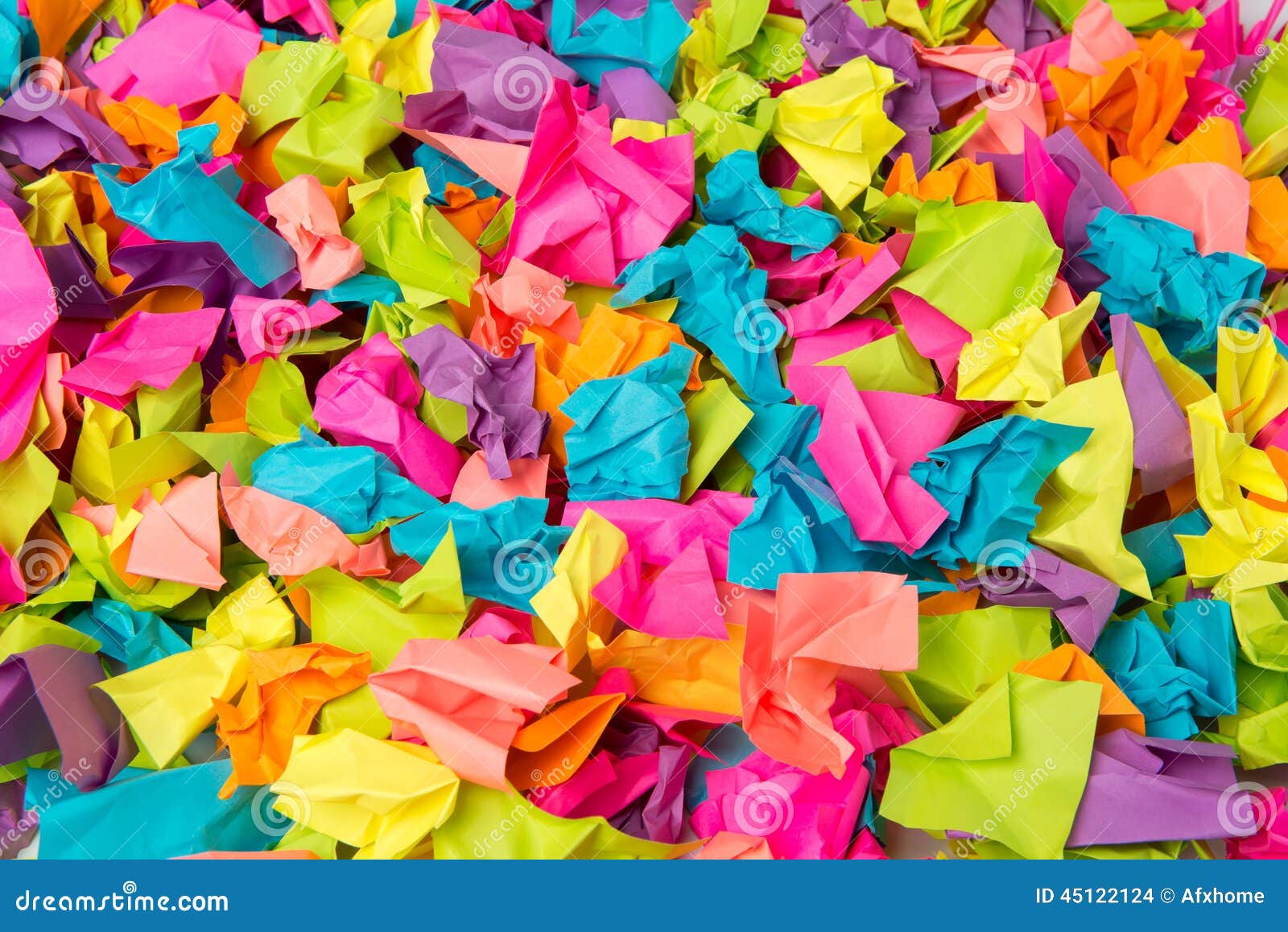 Many Crumpled Colored Paper Background Stock Photo - Image of garbage,  crinkle: 45122124