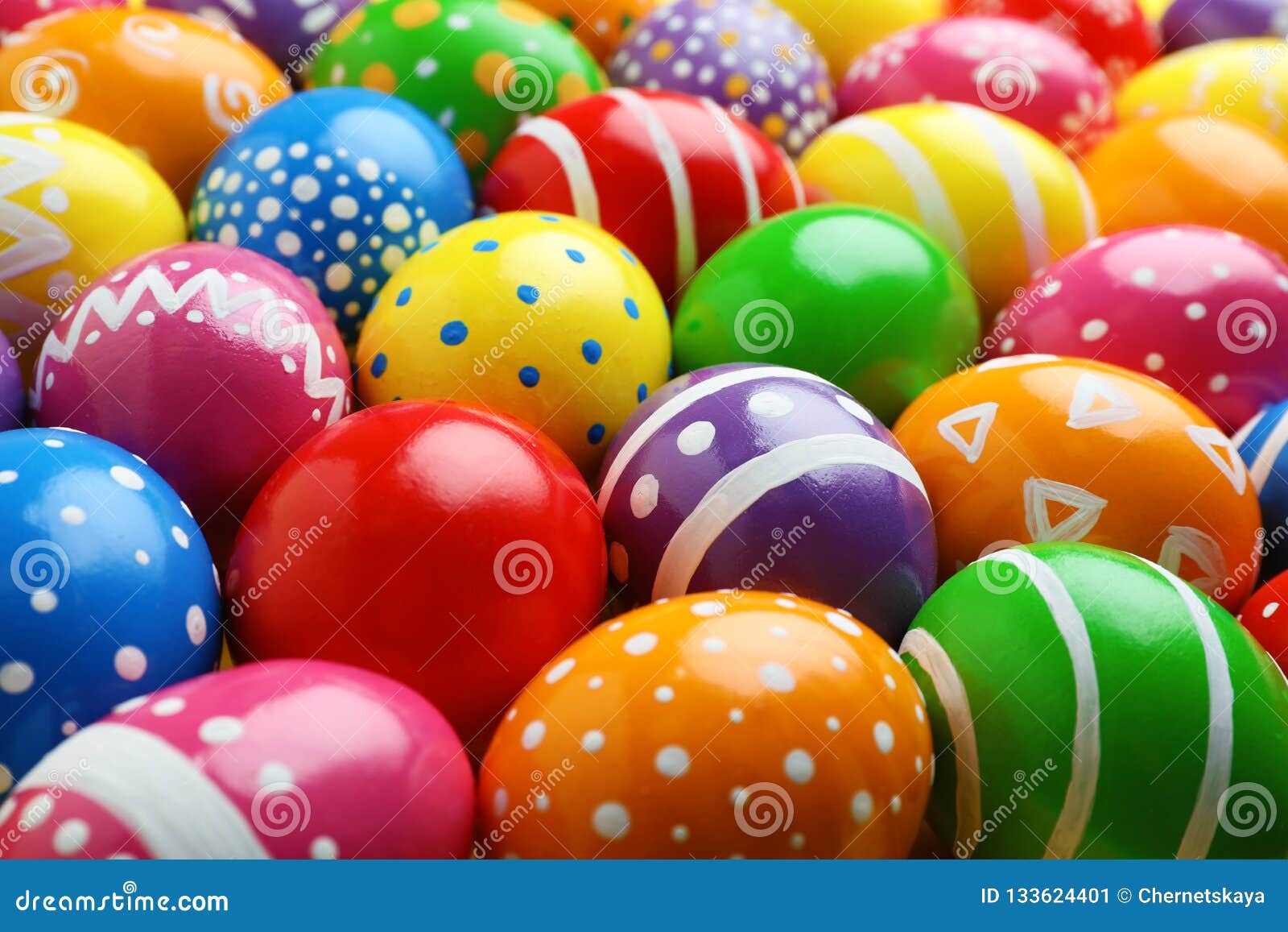 Many Decorated Easter Eggs As Background Stock Image - Image of food ...