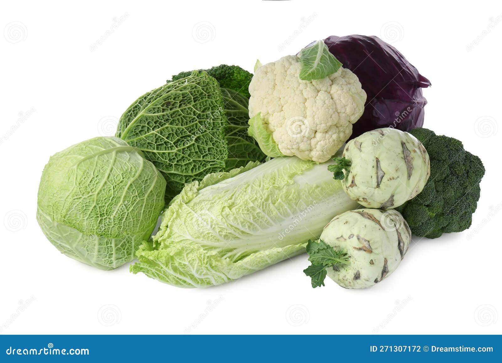Many Different Fresh Ripe Cabbages on White Background Stock Photo Image of ingredient