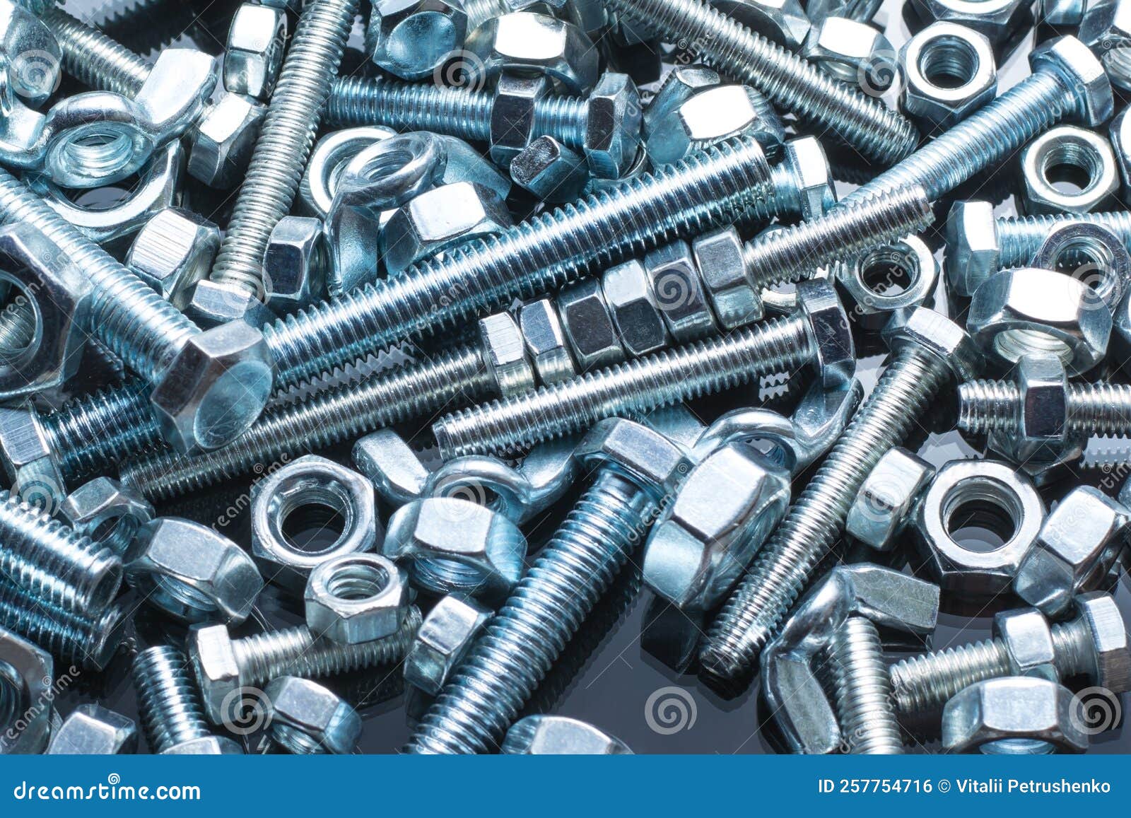 Many Different Nuts and Bolts Stock Photo Image of steel, iron 257754716
