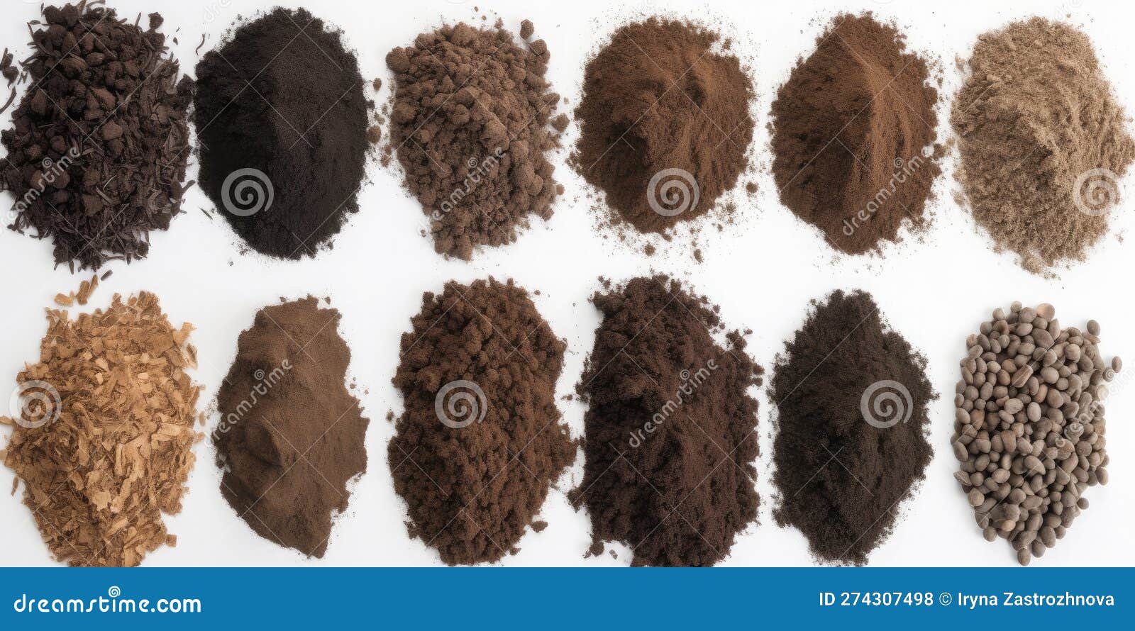 Many Different Soils, Examples of Fertile Ones. Generative Ai Stock