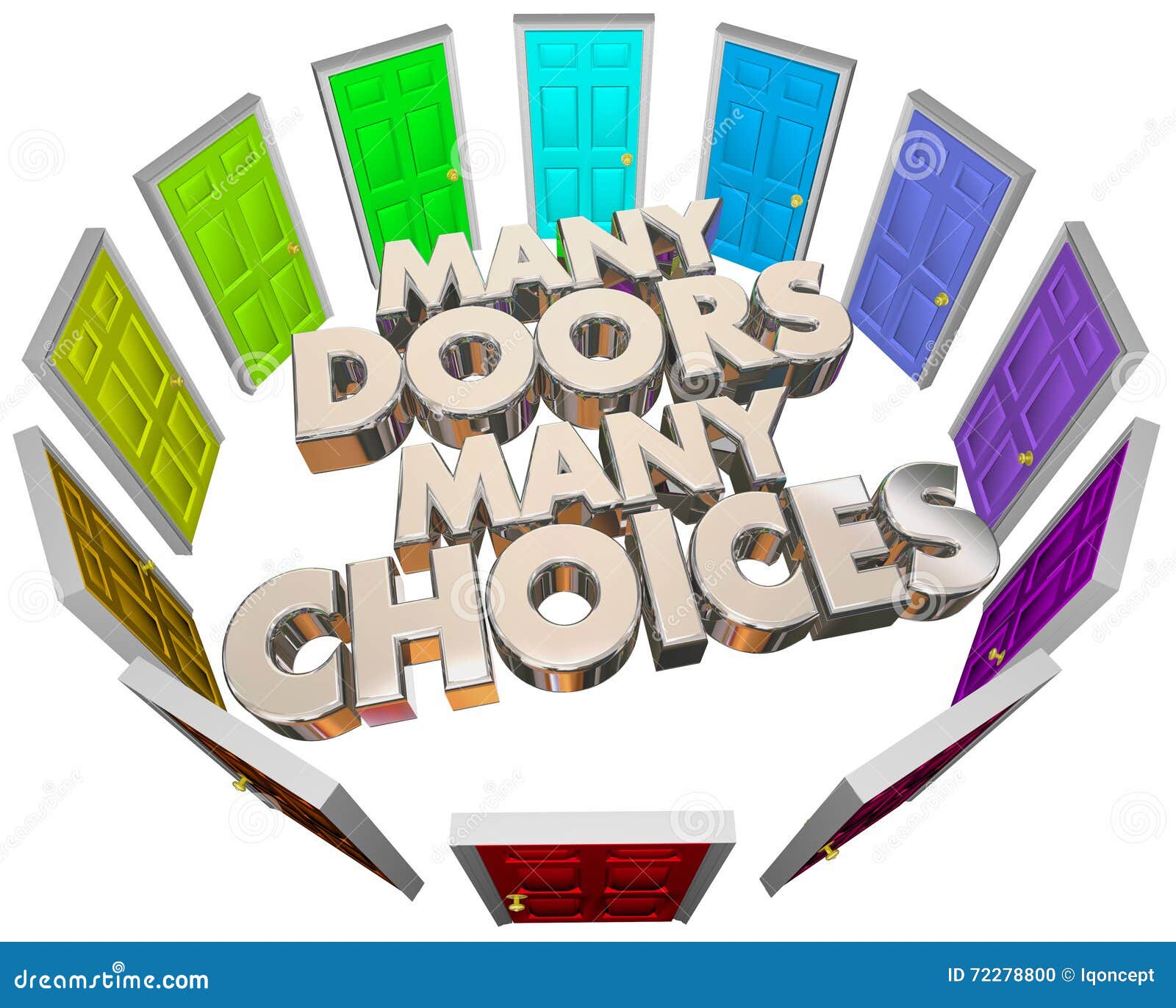 Many Doors Choices Doors Options Different Paths Stock Illustration Illustration of selecting