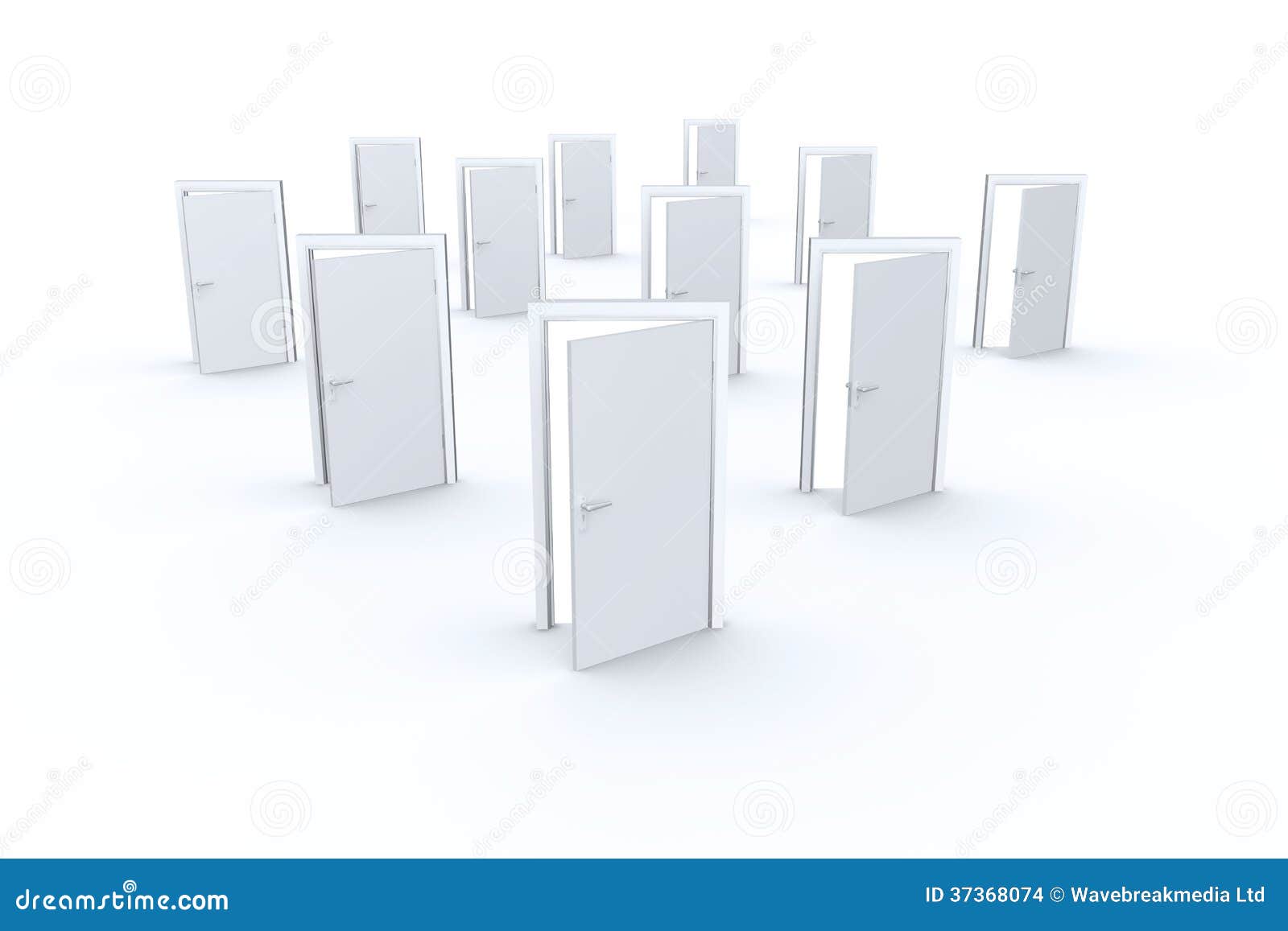 Many doors opening stock illustration. Illustration of generated 37368074