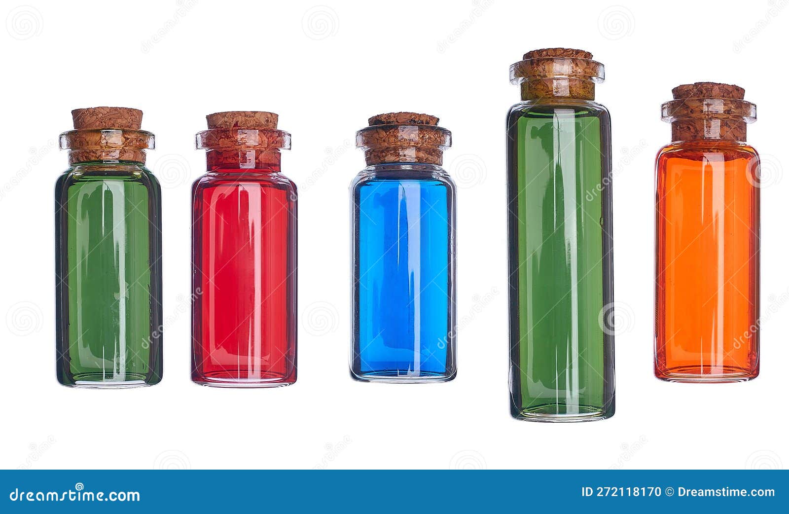 Many Filled Glass Bottles on Isolated Background Stock Photo Image of