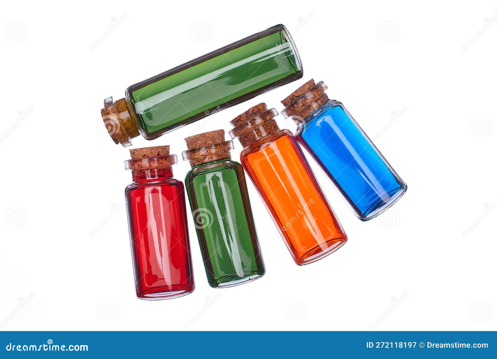 Many Filled Glass Bottles on Isolated Background Stock Image Image of