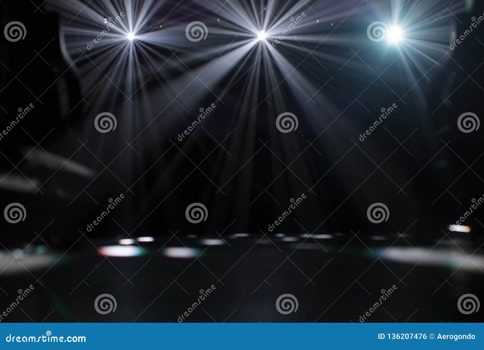 Many Flood Lights Illuminating an Empty Stage Stock Photo Image of glowing, floodlight 136207476