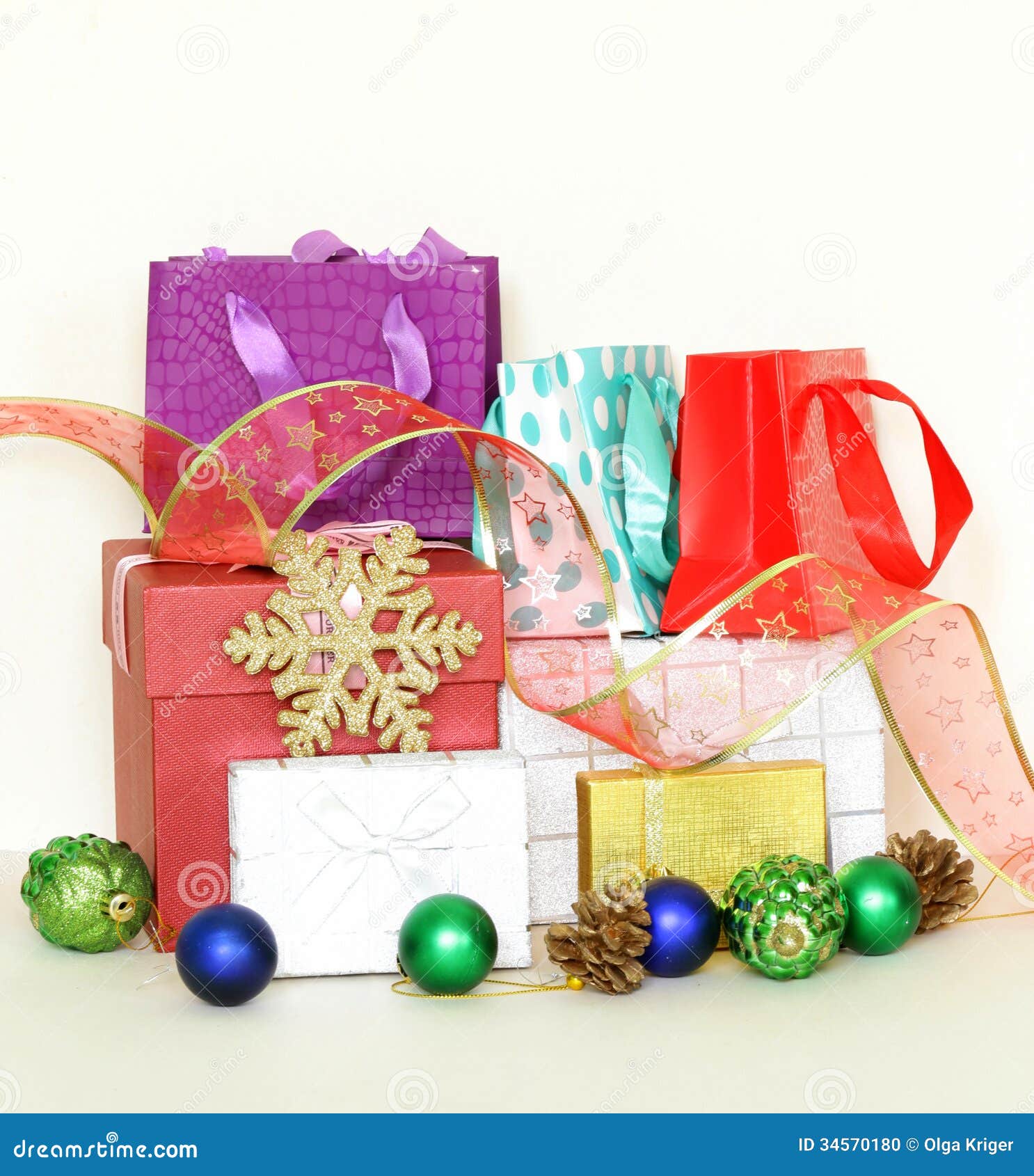 Many Gift Boxes and Colorful Shopping Bags Stock Photo - Image of ...