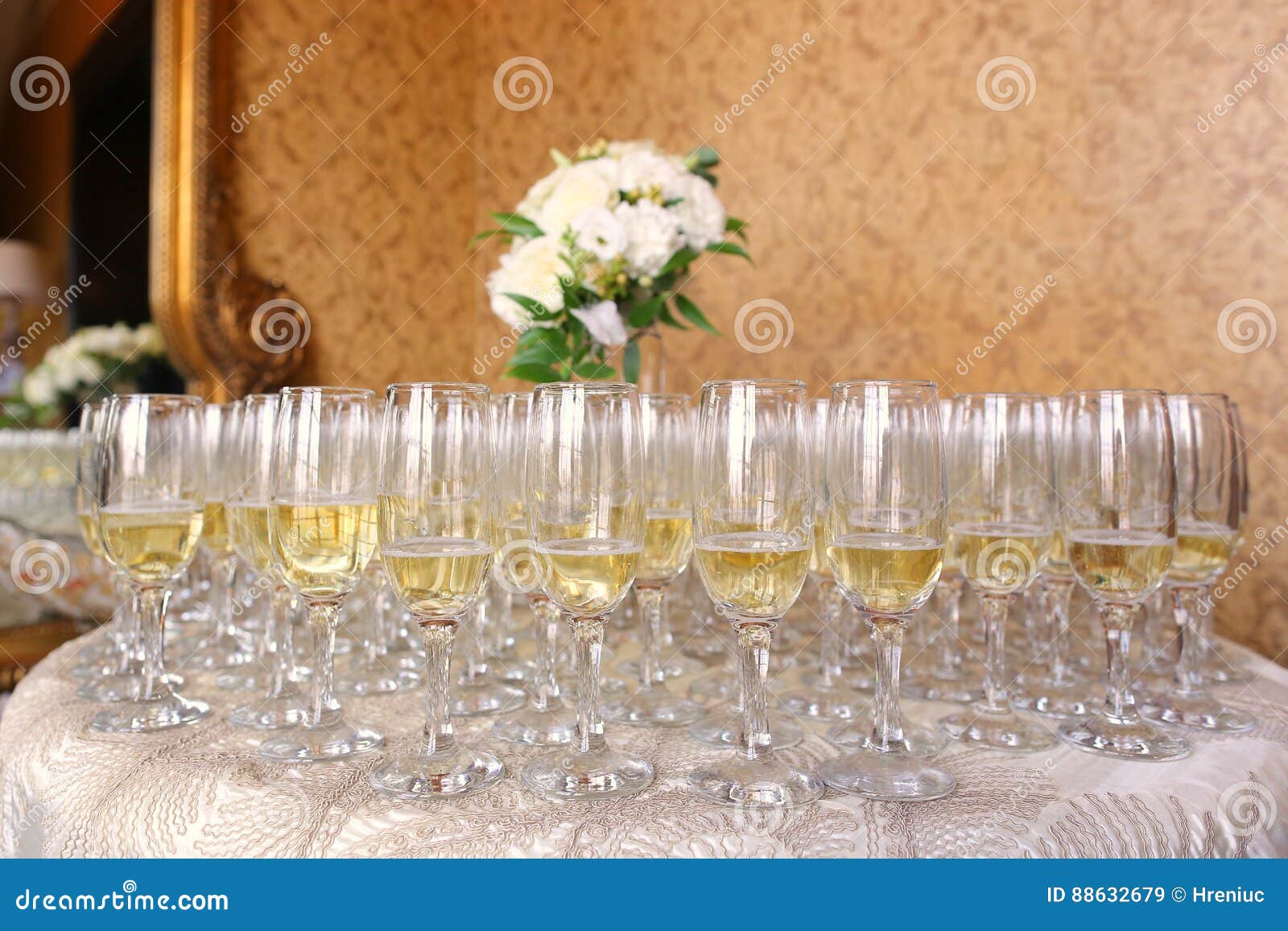 Many Glasses With Champagne Stock Image Image Of Feast