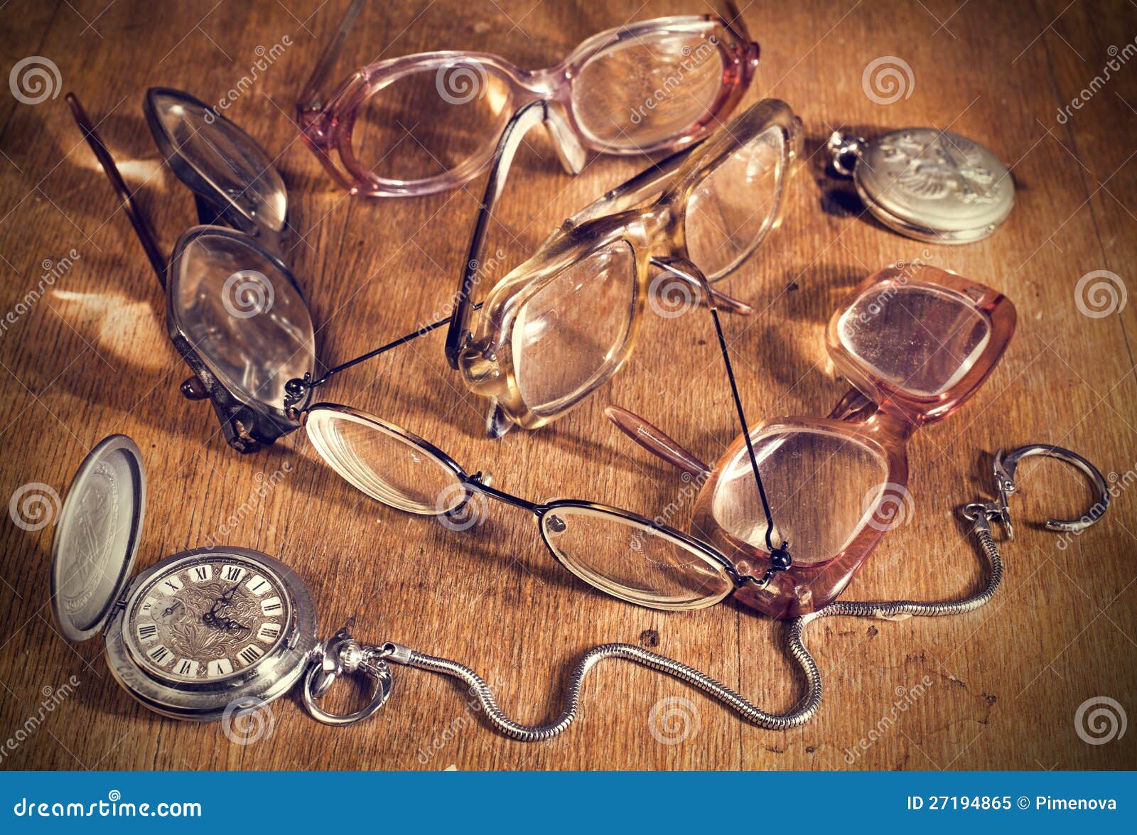 Many Glasses And Watch Stock Image Image Of Contemporary