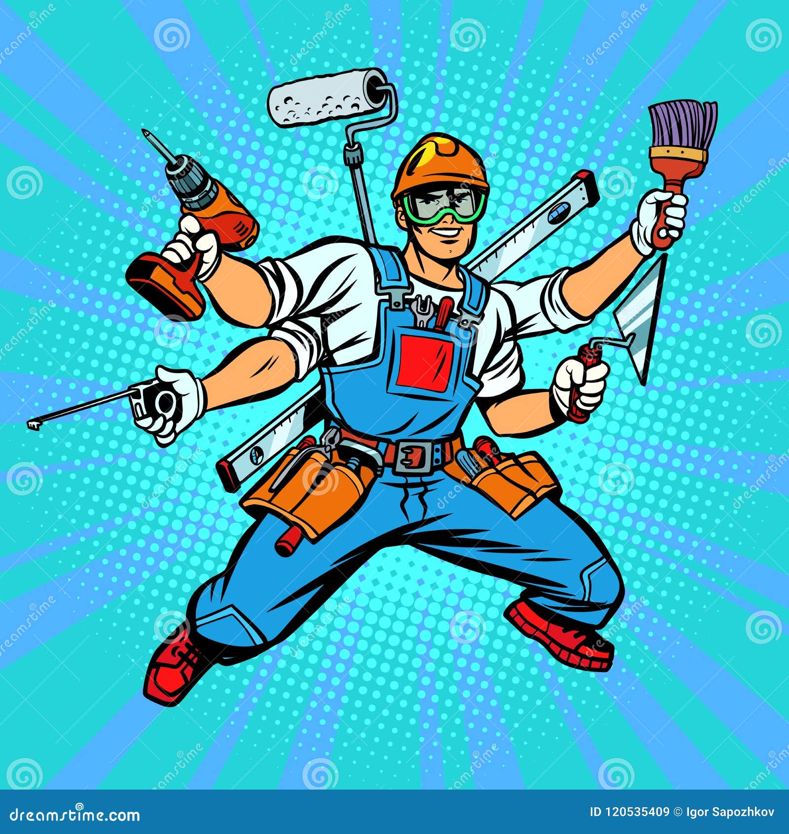 Many Hand Builder Repairman Worker Stock Vector - Illustration of ...