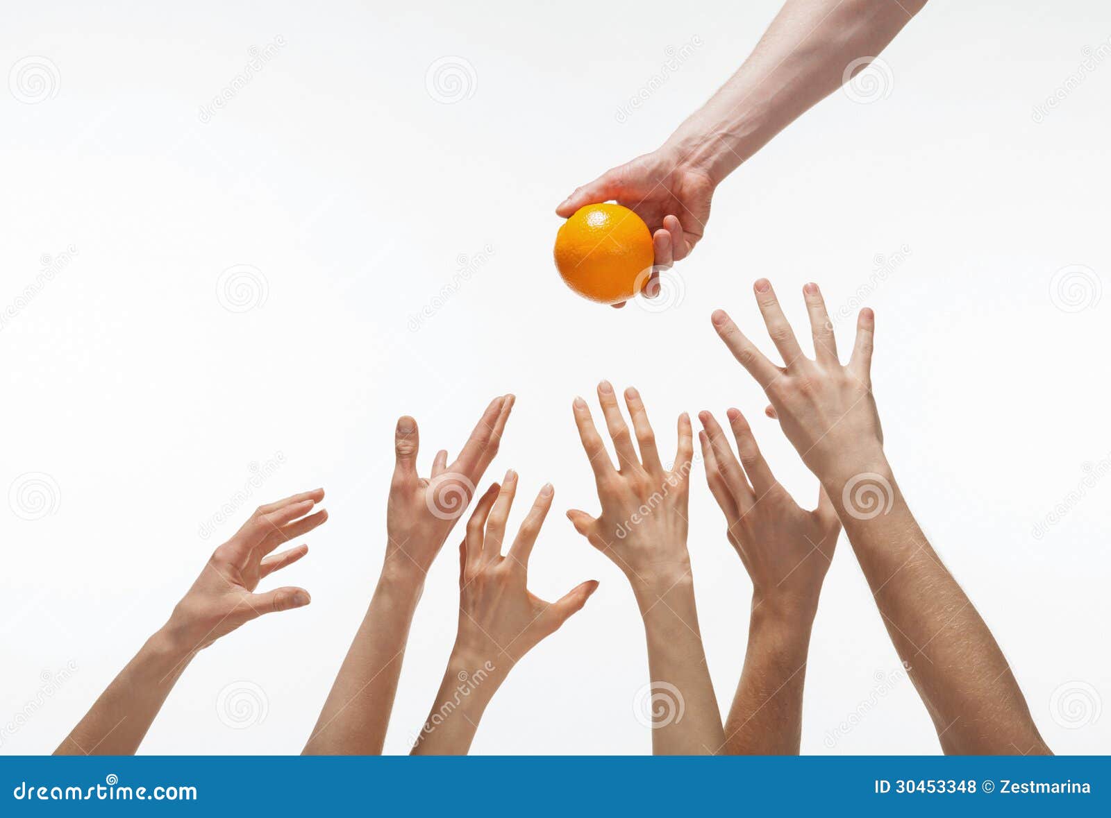 many hands want to get orange