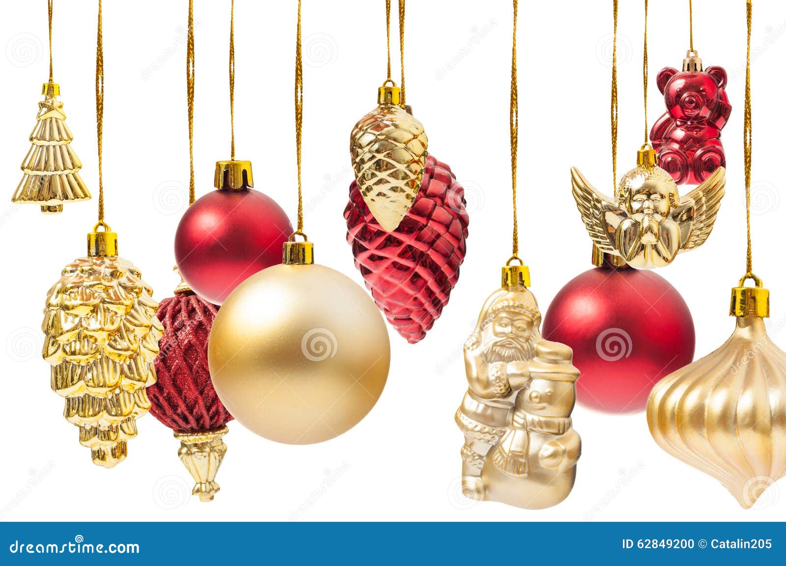 Many Hanging Christmas Globes Various Decorations Stock Photos Free
