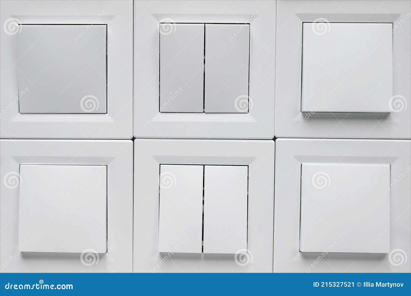 Many Light Switch, a Plastic Mechanical Switch of White Color Stock