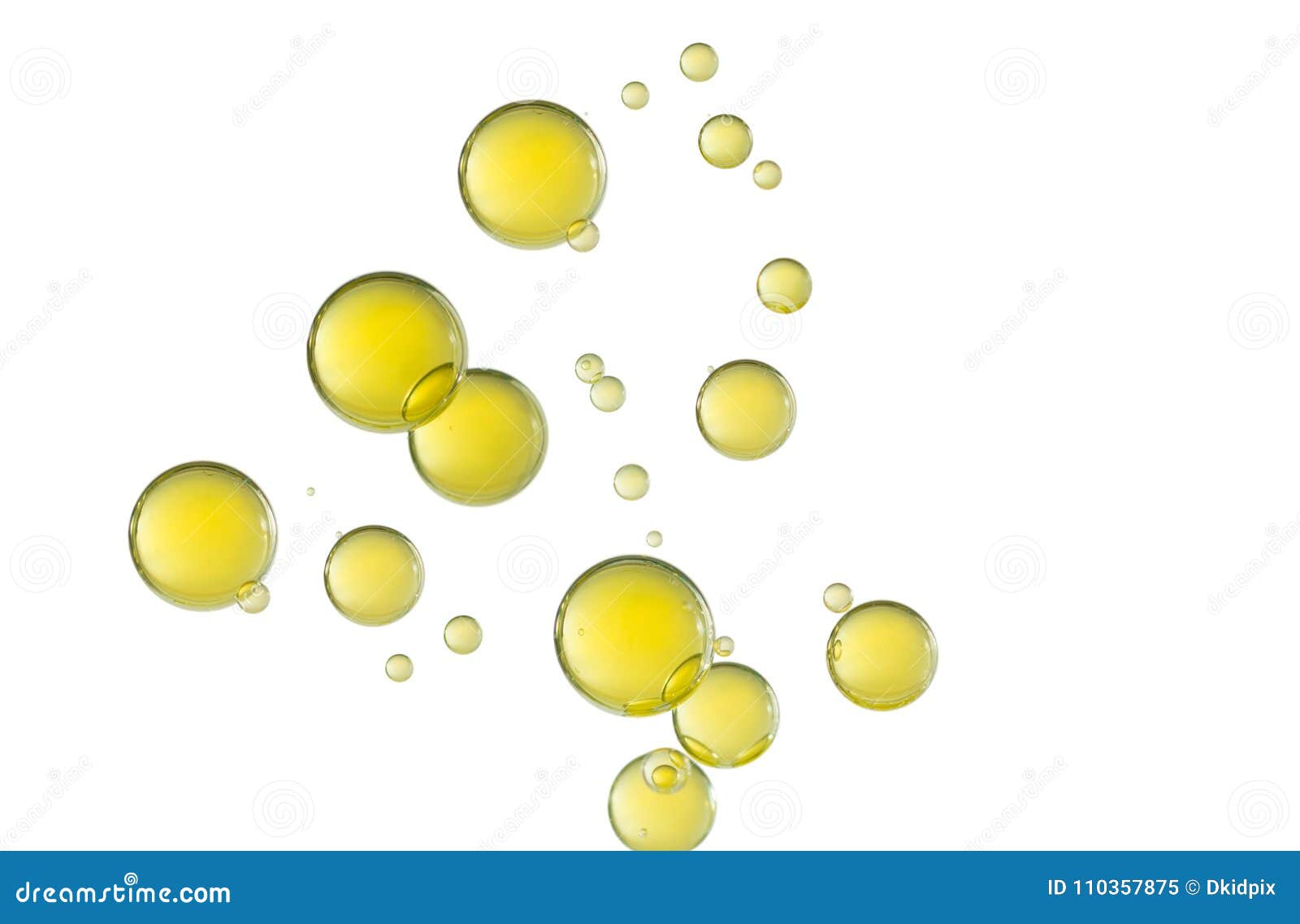 Yellow oil bubbles stock image. Image of shine, droplet 110357875