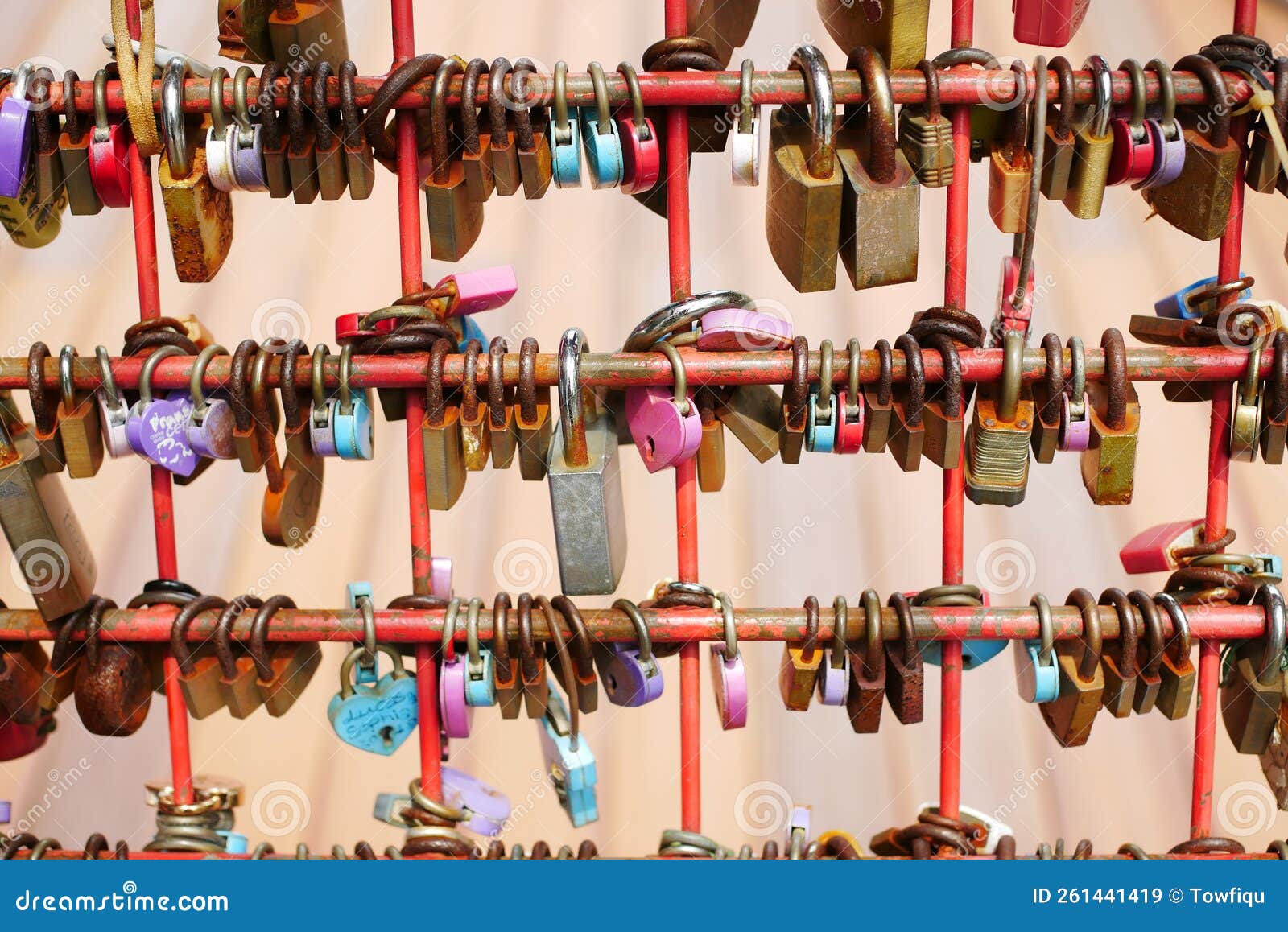Many Love Padlocks Locked on Rusty Iron Gate in Singapore Stock Image Image of happiness