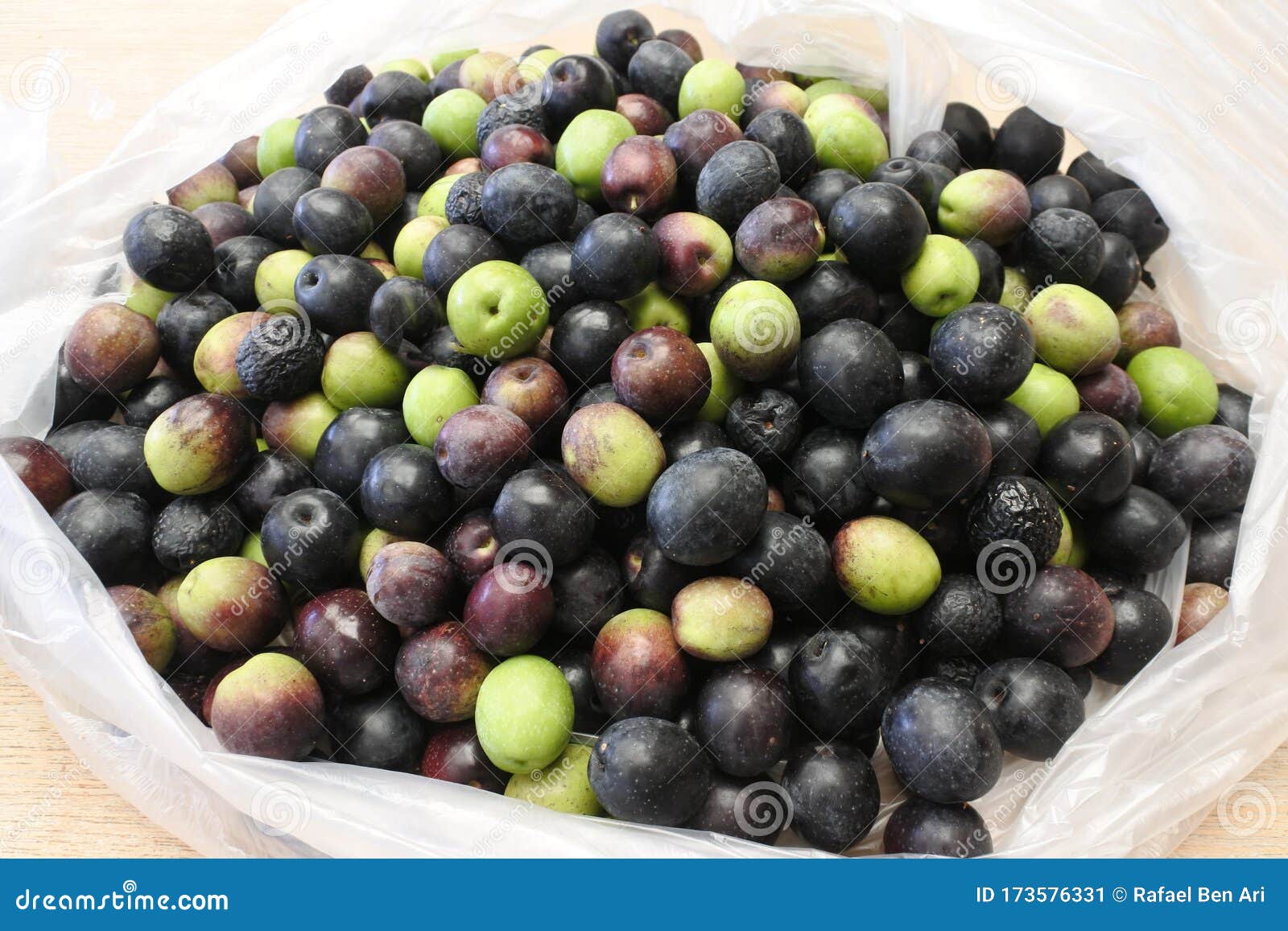 many manzanilla olives in a bag