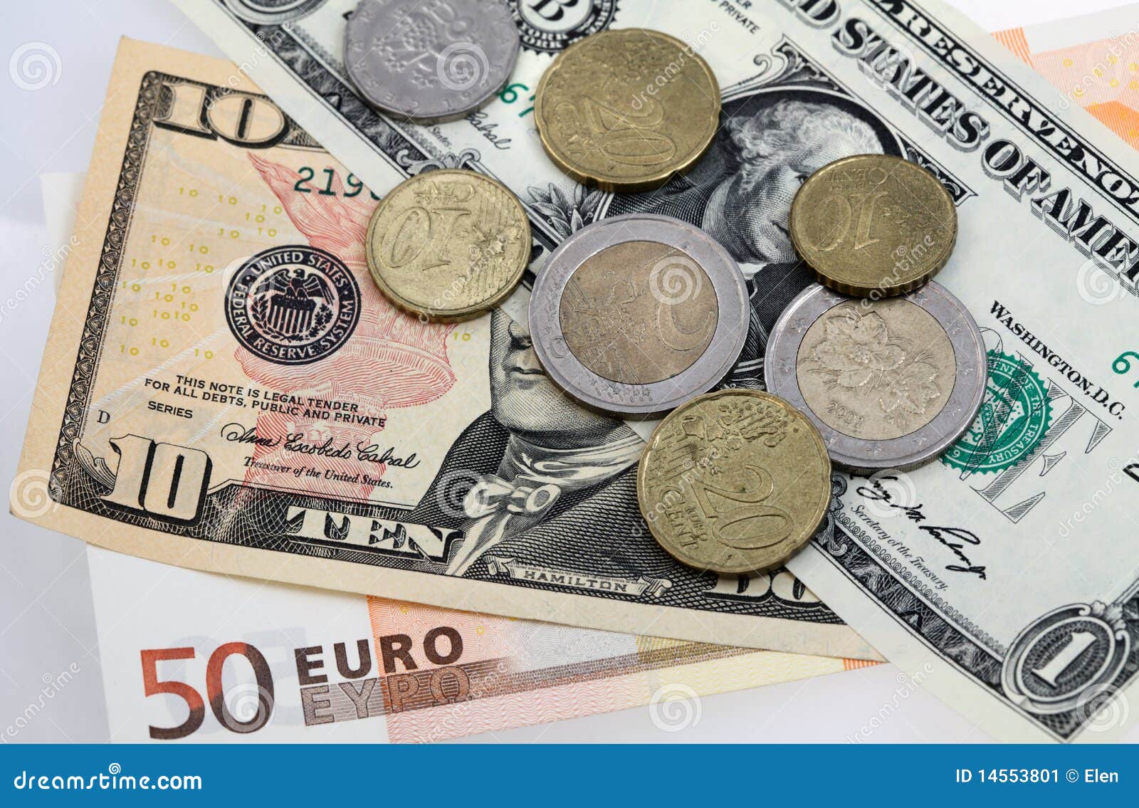 Many Money Euro and Dollars Stock Image Image of funds, cash 14553801