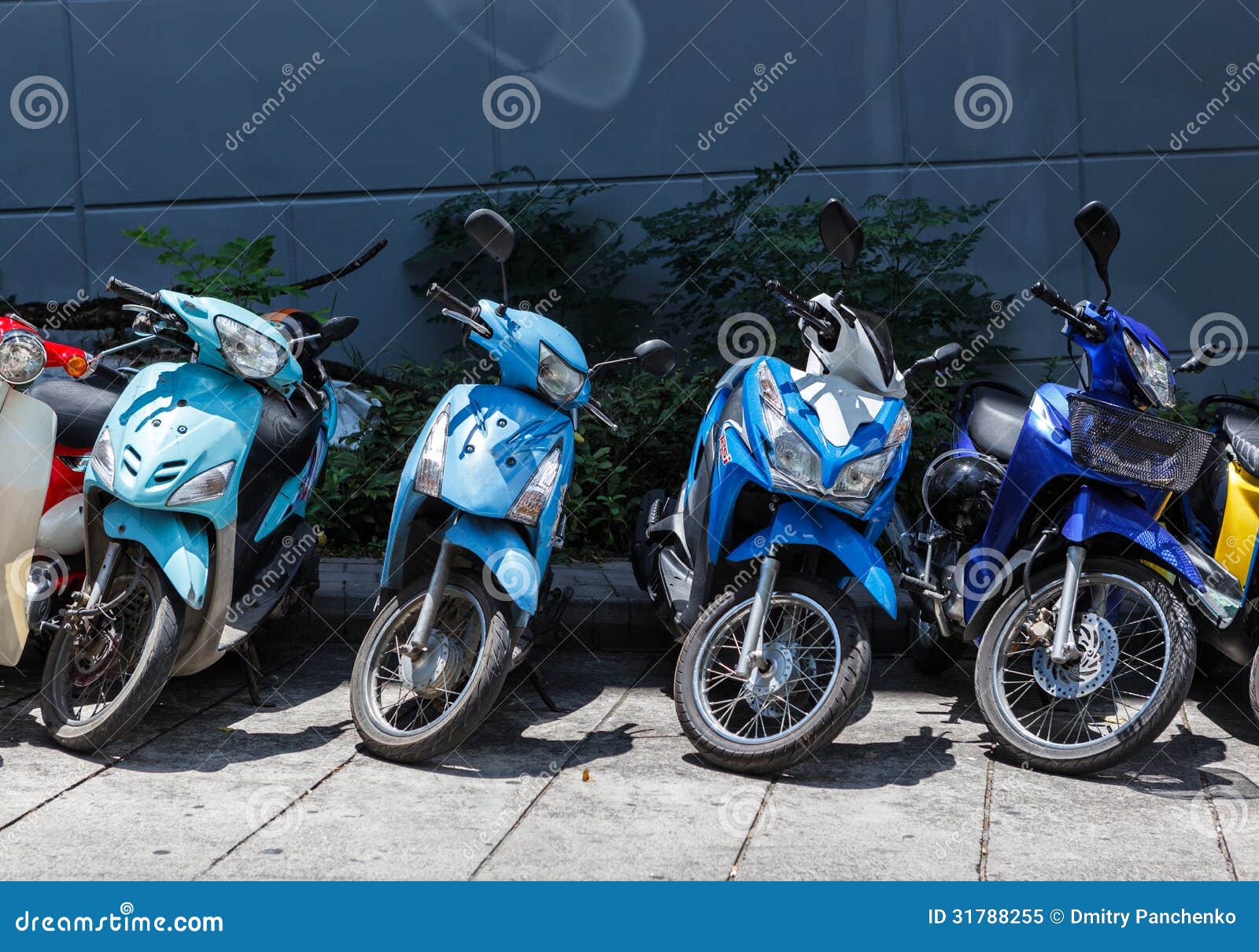 many motorbikes at the parking