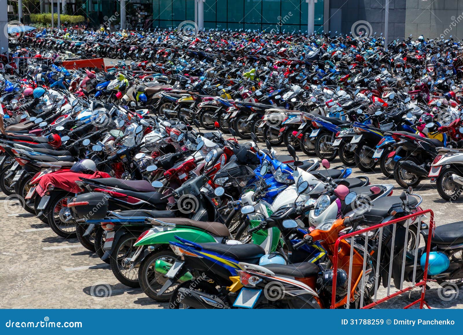 many motorbikes at the parking