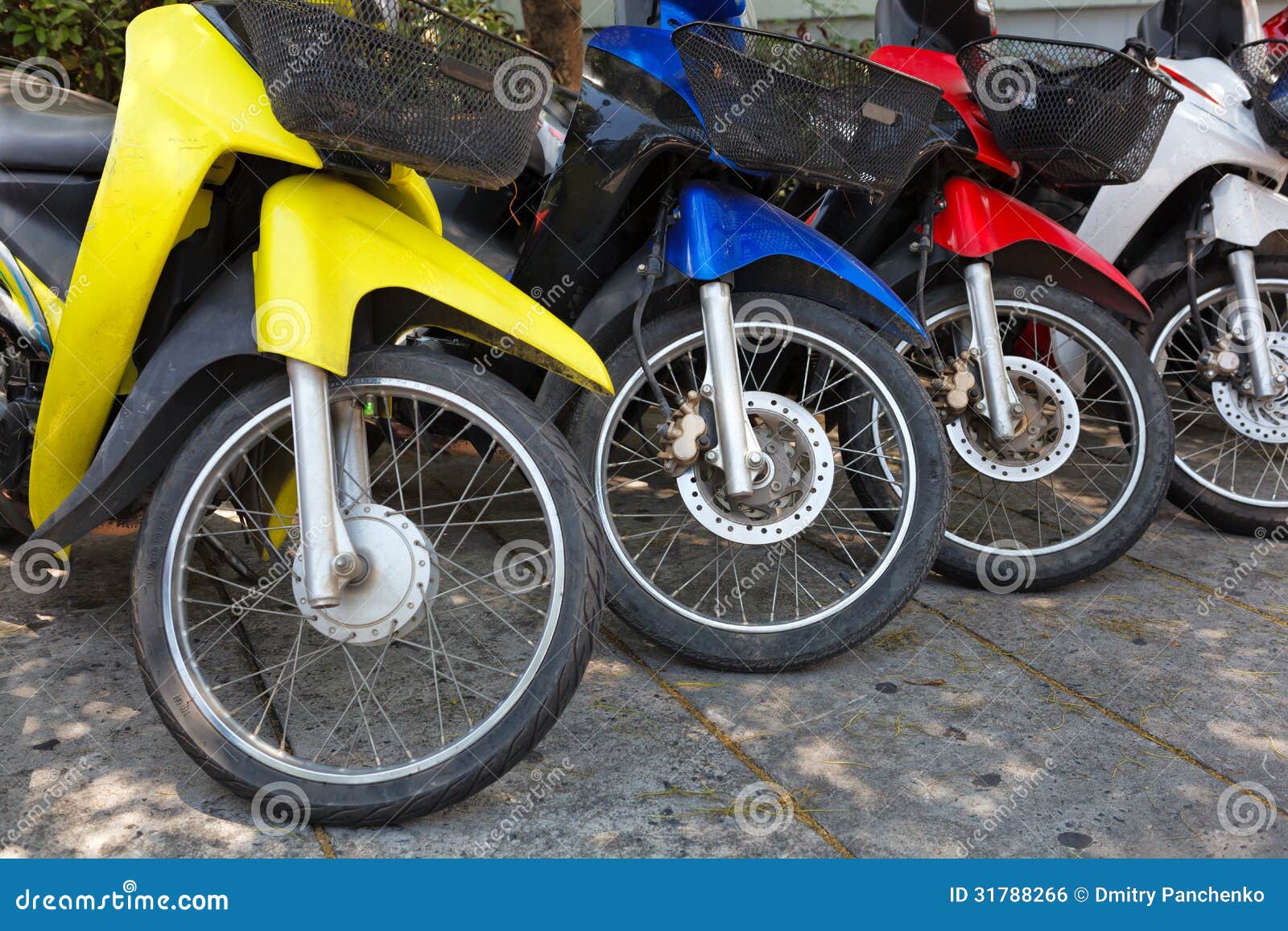 many motorbikes at the parking