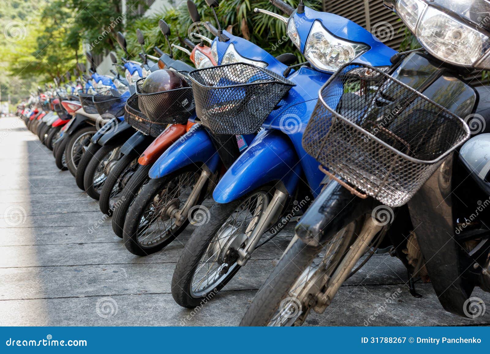 many motorbikes at the parking