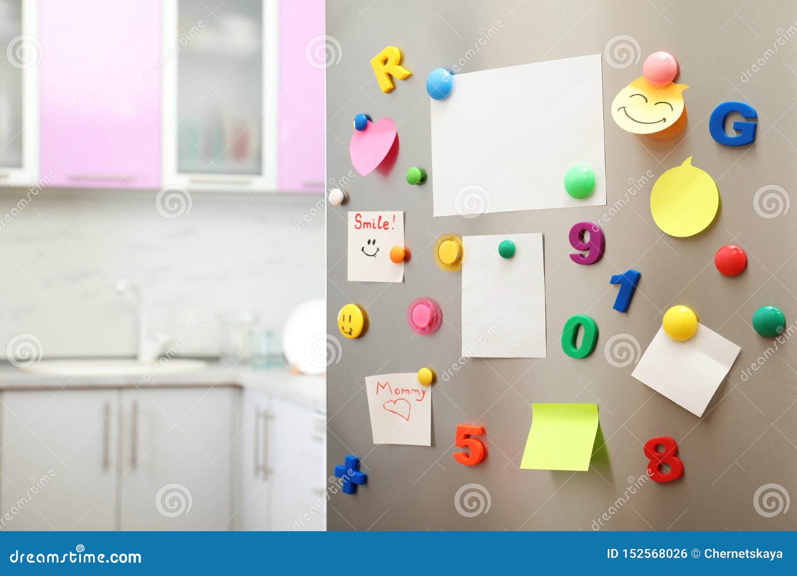 Many Notes and Empty Sheets with on Refrigerator Door in