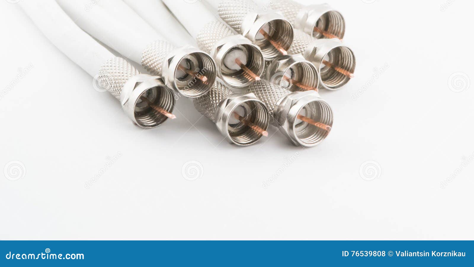 Many nuts coaxial cables stock photo. Image of connect 76539808