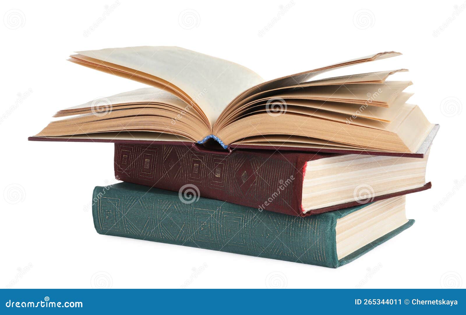 Many Old Hardcover Books Isolated on White Stock Image Image of