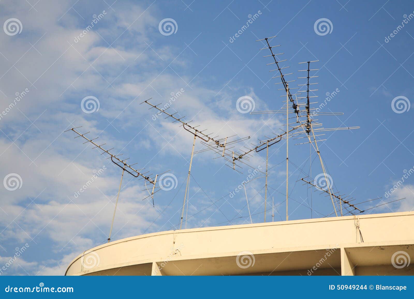 Many Old Home TV antennas stock photo. Image of receive 50949244