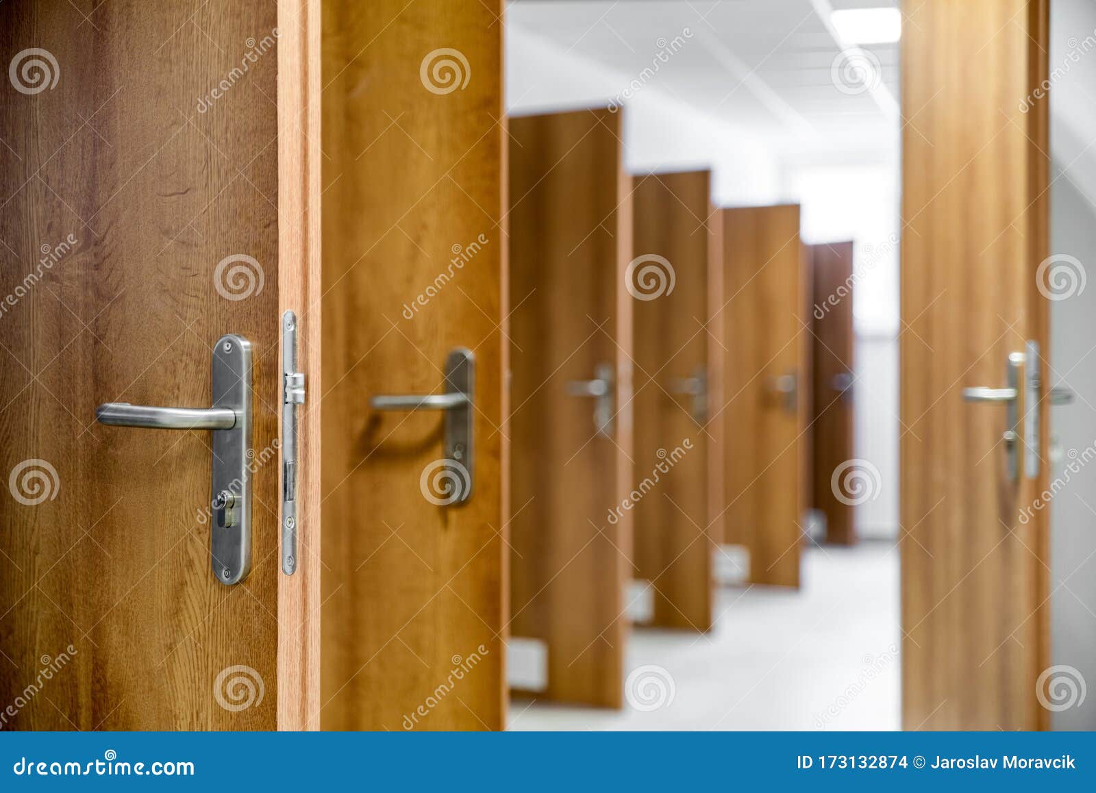 Many Open Doors in the Hallway Stock Photo Image of home, door 173132874
