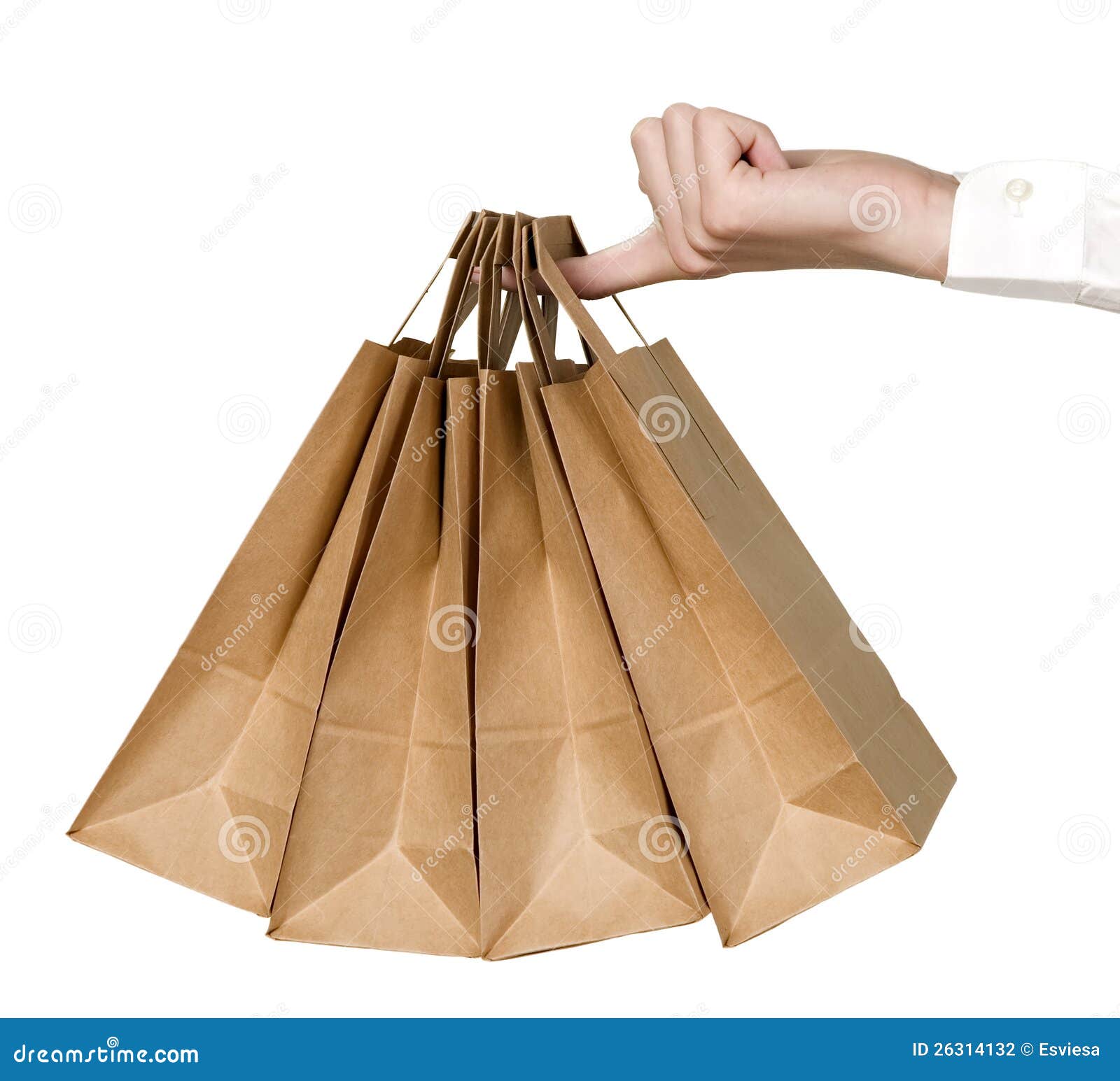 Many Organic Green Paper Bags Stock Photo Image of shop, purchasing