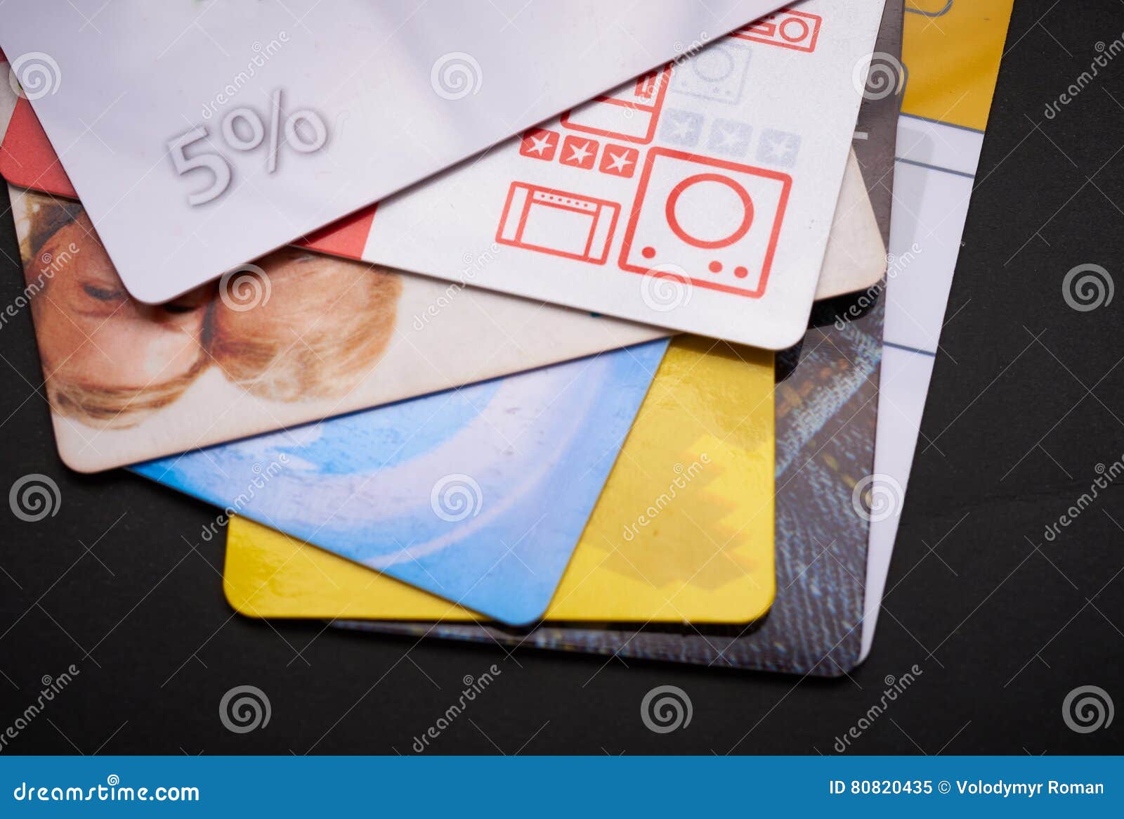 Many Plastic Discount Shops Cards Stock Image Image of marketing