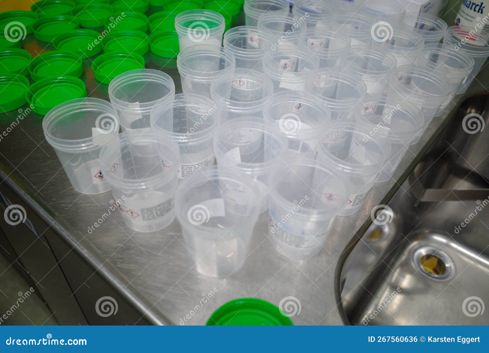 Many Preparation Pots Were Opened To Fill Them with Formalin Stock