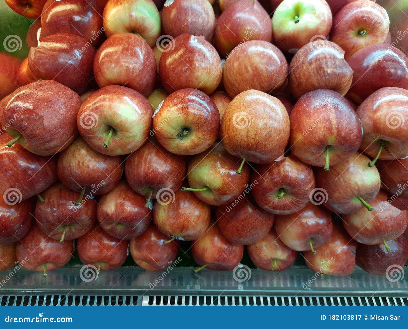 Many Red Apple in the Market Stock Image Image of healthy, angle