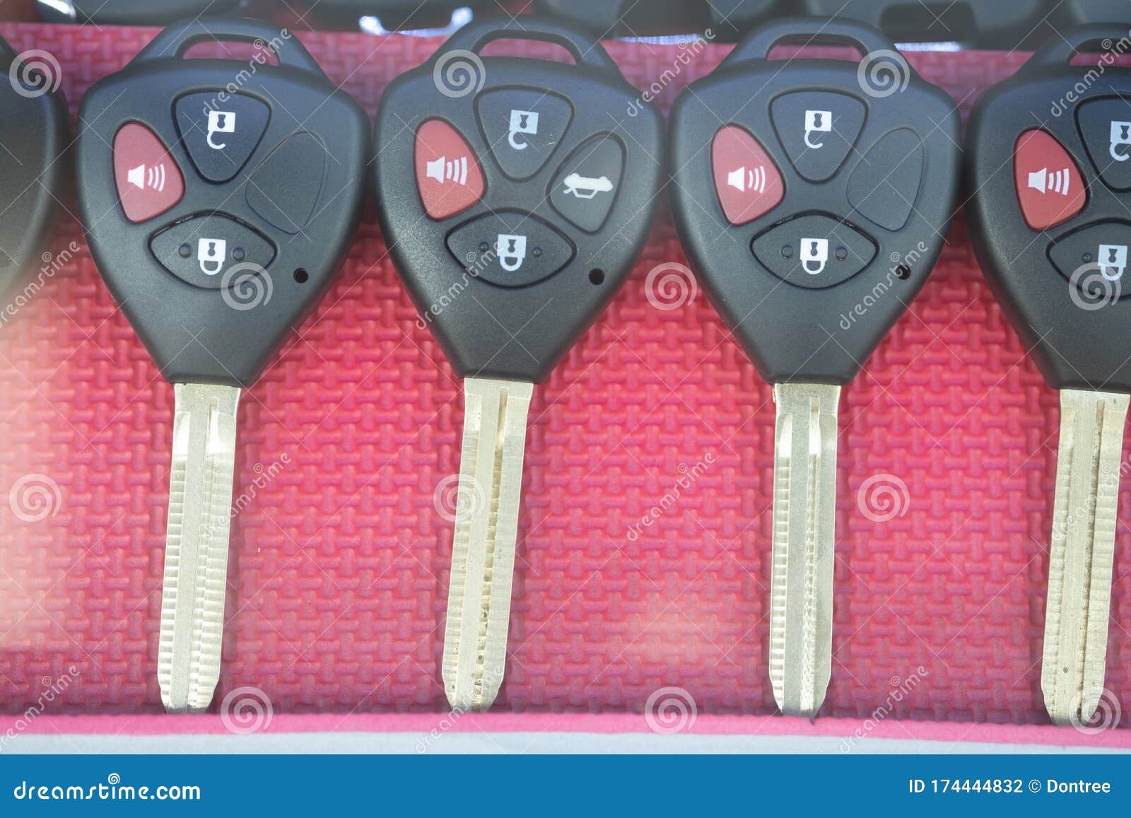 Many of Remote Car Keys in Showcase Stock Photo Image of electronic
