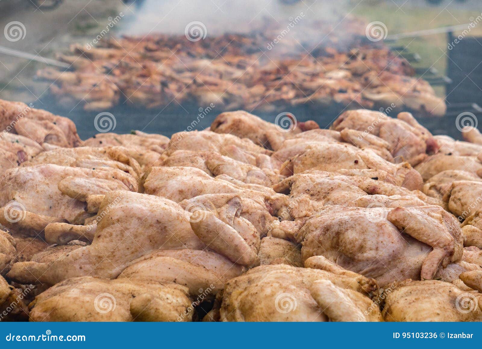 Many Roasted Chickens Grilled at Barbecue Stock Photo Image of tasty
