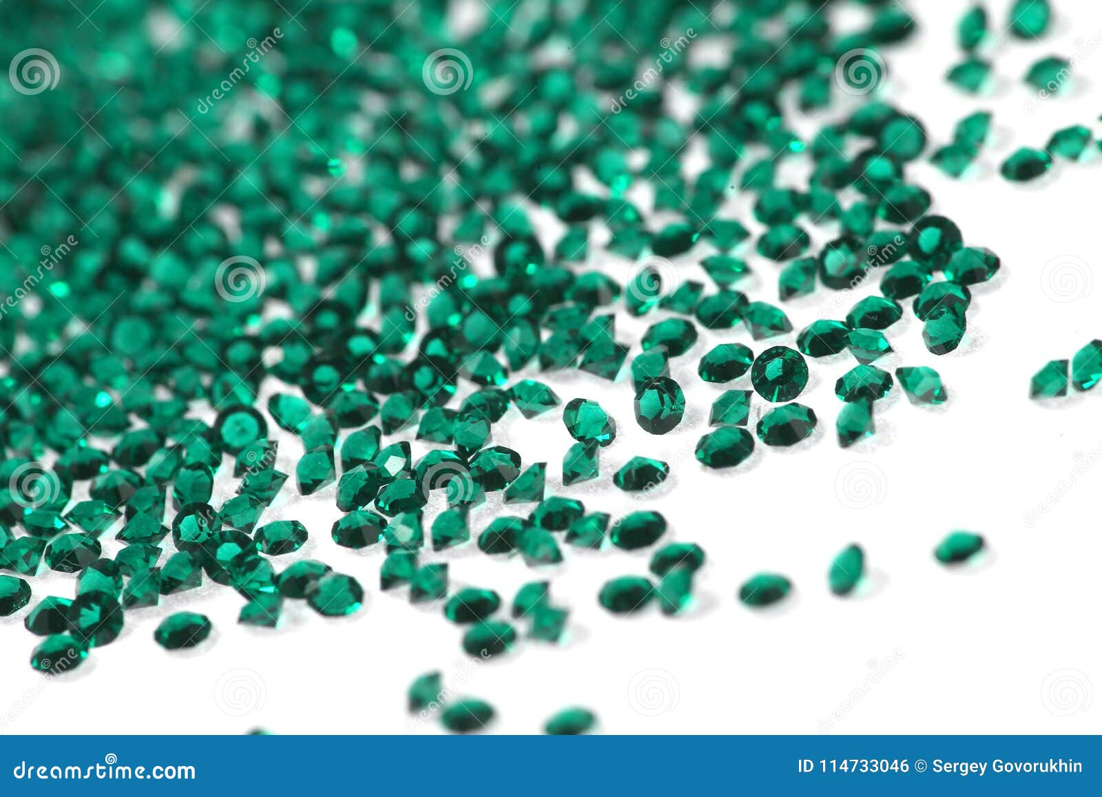 Many Scattered Rhinestones. on a White Background Stock Photo - Image ...